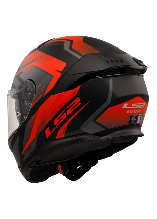 LS2 Stream 2 Fury Kapalı Kask (Mat Siyah-Gri-Kırmızı)