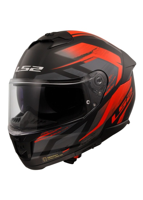 LS2 Stream 2 Fury Kapalı Kask (Mat Siyah-Gri-Kırmızı)