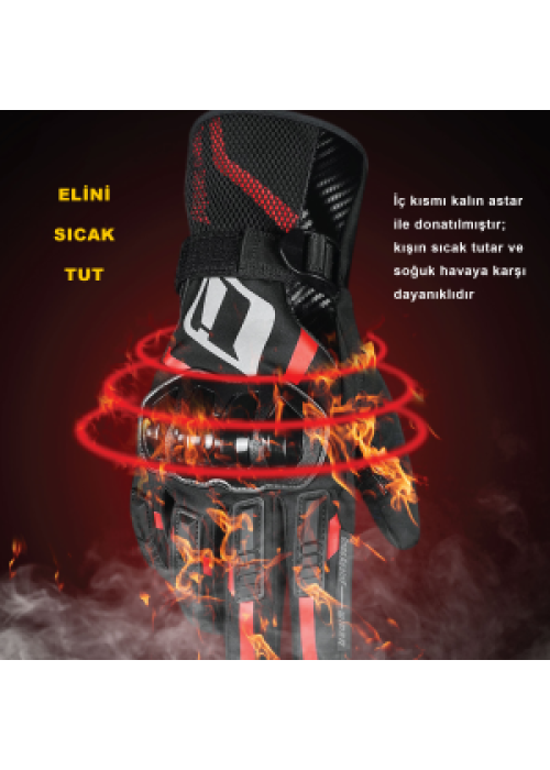 Ones Again MG21 Kışlık Kırmızı Eldiven