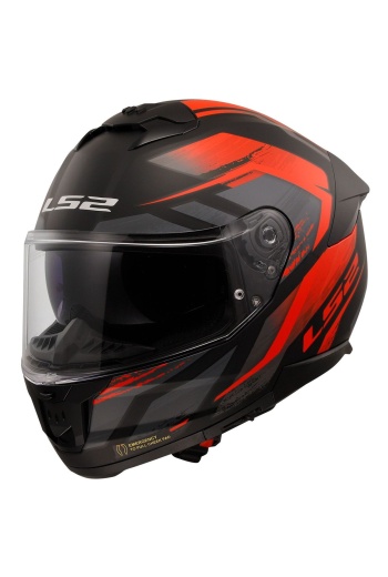 LS2 Stream 2 Fury Kapalı Kask (Mat Siyah-Gri-Kırmızı)