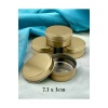 Gold Dekoratif Metal Mum Sabun Takı Aksesuar Hediyelik Saklama Kutusu - 7,3 Cm x 3 Cm