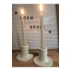 Modern Beton Şamdan Mumluk 2’li Set Beyaz Renk