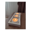 3 Lü Dekoratif Oval Mumluk (27 CM) Tealight Mumlar Ücretsiz Gönderilecektir.