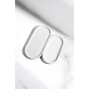 2li Beton Sunum Tepsisi, 2li Beton Saksı Altlığı 2li Dekoratif Tabak, Banyo Organizer, Oval Tepsi