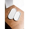 2li Beton Sunum Tepsisi, 2li Beton Saksı Altlığı 2li Dekoratif Tabak, Banyo Organizer, Oval Tepsi