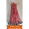 Hazır Mumlanmış Çıtçıtlı %100 Pamuk 10 Adet Renkli Mum Fitili, Parafin, İnci Mum, Soya Wax, Jel Mum