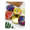 5 Adet Happy Birthday 100CC Yuvarlak Dekoratif Mum Teneke Kutu 7X3CM