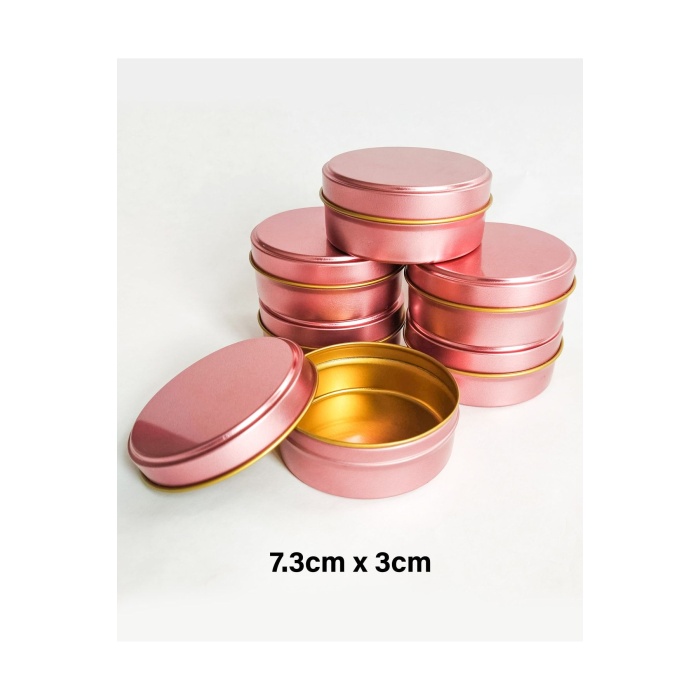 RoseGold Dekoratif Metal Mum Sabun Takı Aksesuar Hediyelik Saklama Kutusu - 7,3 Cm x 3 Cm