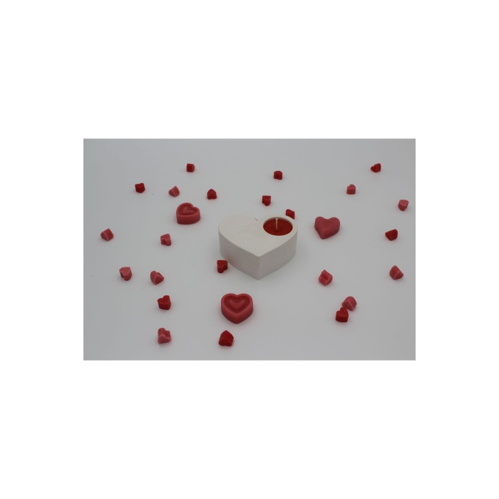 Dekoratif Sevgililer Günü Konseptli Kalp Temalı Tealight Mumluk Şamdan  (Tealight Hediyelidir)