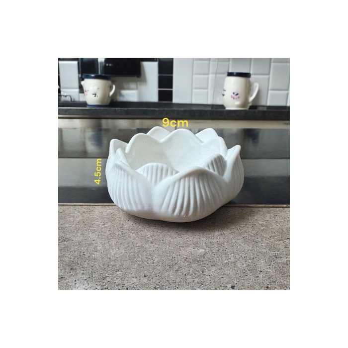 3’lü Lotus çiçeği & Dekoratif Mumluk & Hediyelik eşya & Tealight mumluk & dekor süs & alçı mumluk