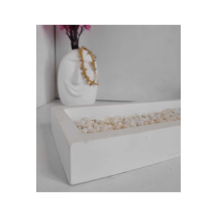 Beyaz Sunum Tepsisi Mum Tepsisi 24,3x9,8x2,5 Cm