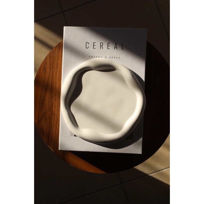 Vıvasto Dekoratif  Sunumluk Seti, Dekoratif Takı Tabağı,Saksılık,Tütsülük,Mumluk (100%) Taş Tozu -O-