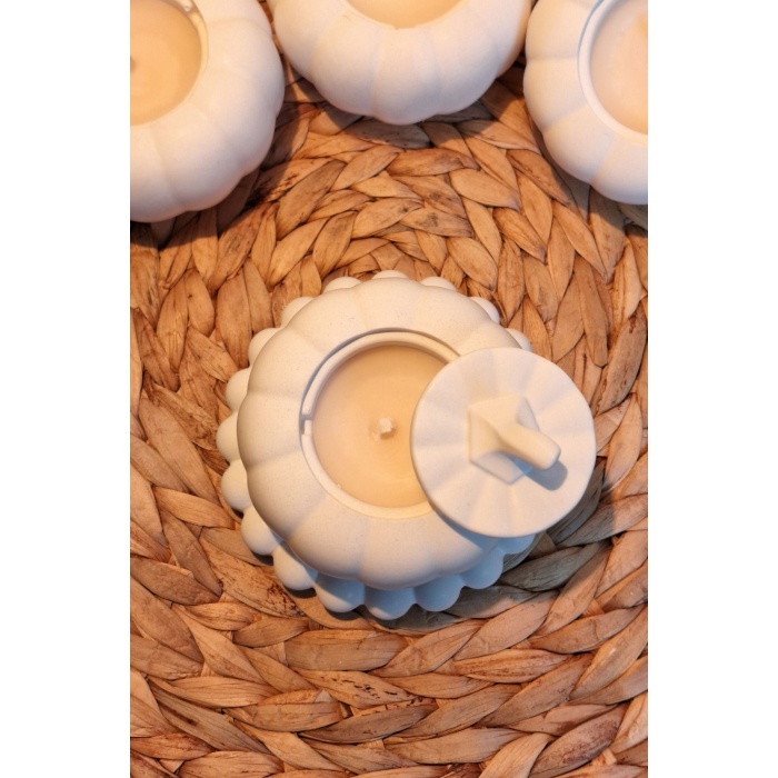 Dekoratif Tepside Balkabağı Soya Wax Mum
