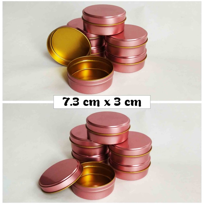 RoseGold Dekoratif Metal Mum Sabun Takı Aksesuar Hediyelik Saklama Kutusu - 7,3 Cm x 3 Cm