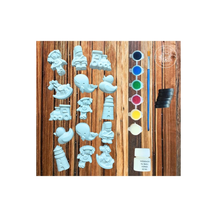 15 Adet (3D) Sevimli Farklı Figürlü Taş Boyama Seti Çocuk Gelişimi Etkinlik Seti Stone Painting