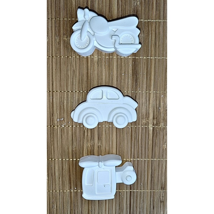 6 Adet (3D) Sevimli Taşıtlar Figürlü Taş Boyama Seti Çocuk Gelişimi Etkinlik Seti Zoo Stone Painting