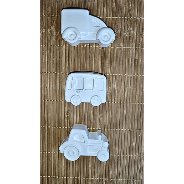 6 Adet (3D) Sevimli Taşıtlar Figürlü Taş Boyama Seti Çocuk Gelişimi Etkinlik Seti Zoo Stone Painting