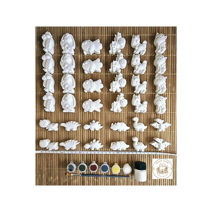 35 Adet (3D) Hayvanlar Alemi Taş Boyama Figür Çocuk Gelişimi Boyama Etkinlik Seti Zoo Stone Painting