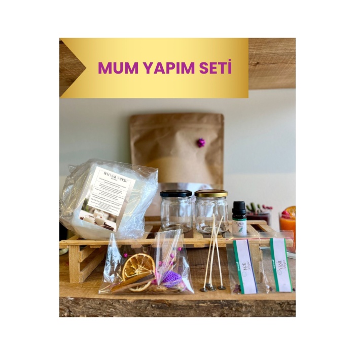 %100 Natürel Soya Wax Mum Yapım Seti & Mum Yapma Malzemeleri Seti