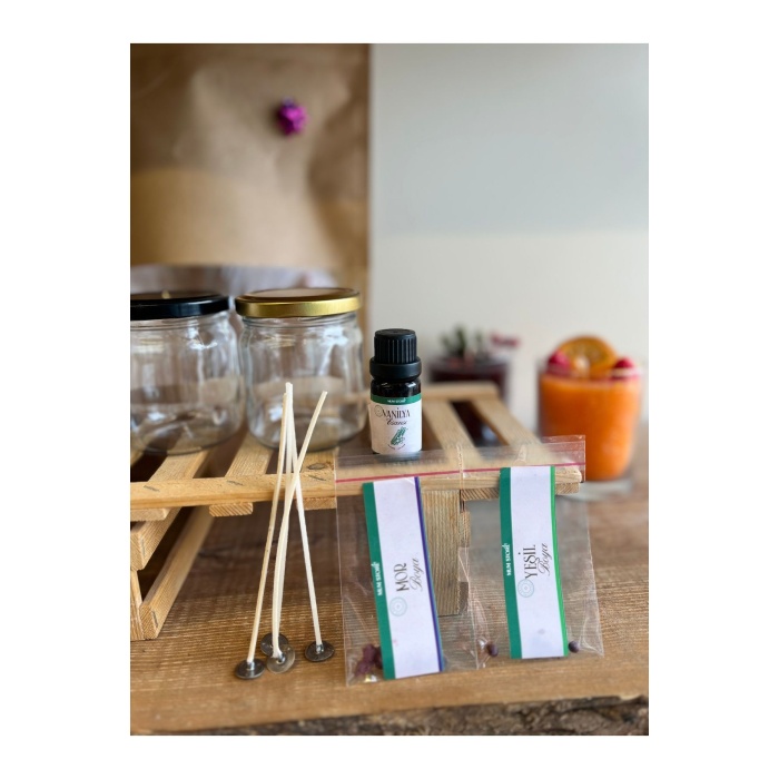 %100 Natürel Soya Wax Mum Yapım Seti & Mum Yapma Malzemeleri Seti