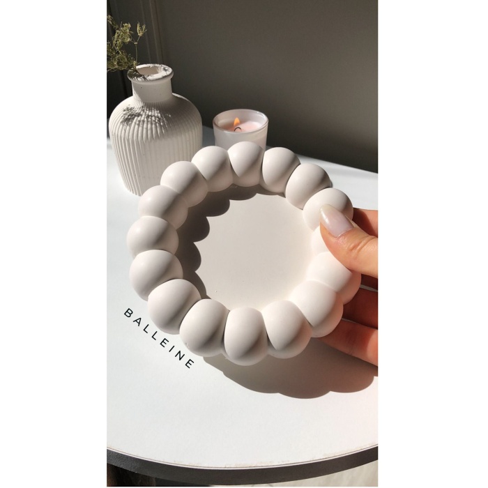 Bubble Dekoratif Beton Tabak /Takı tabağı/bardak altlığı/organizer/sunumluk