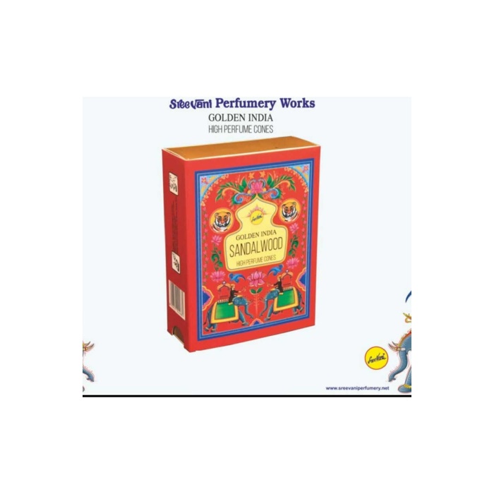 Sandalwood Golden India Naturel Geri Akış Şelale Tütsü (10 ADET)
