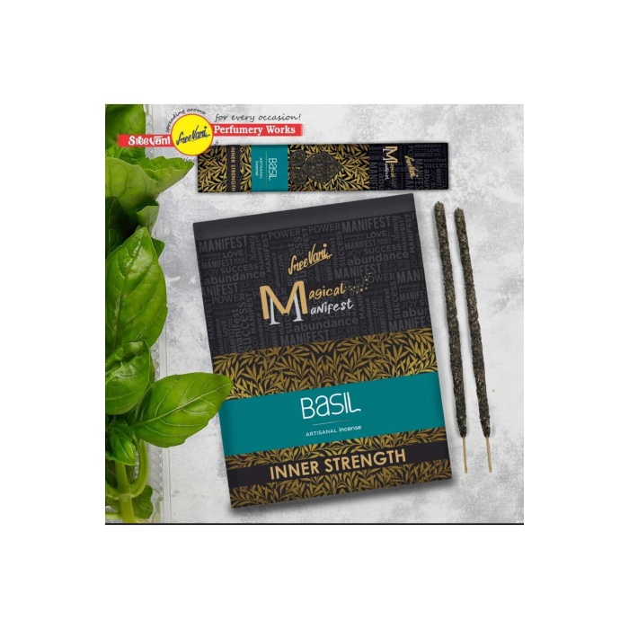 Basil (FESLEĞEN) Kokusu Magical Manifest Sanatsal Doğal El Yapımı Premium Kalite Tütsü