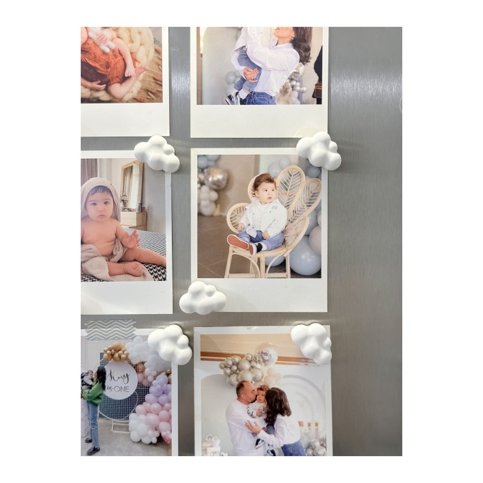 8li Mini Bulut Buzdolabı Magneti | Muknatıslı Fotoğraf Tutucu Magnet ( Hediyeli Ürün)