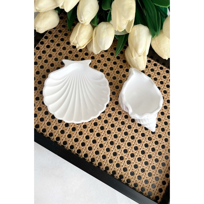 2li Beyaz Beton Deniz Kabuğu Ve Istiridye Set