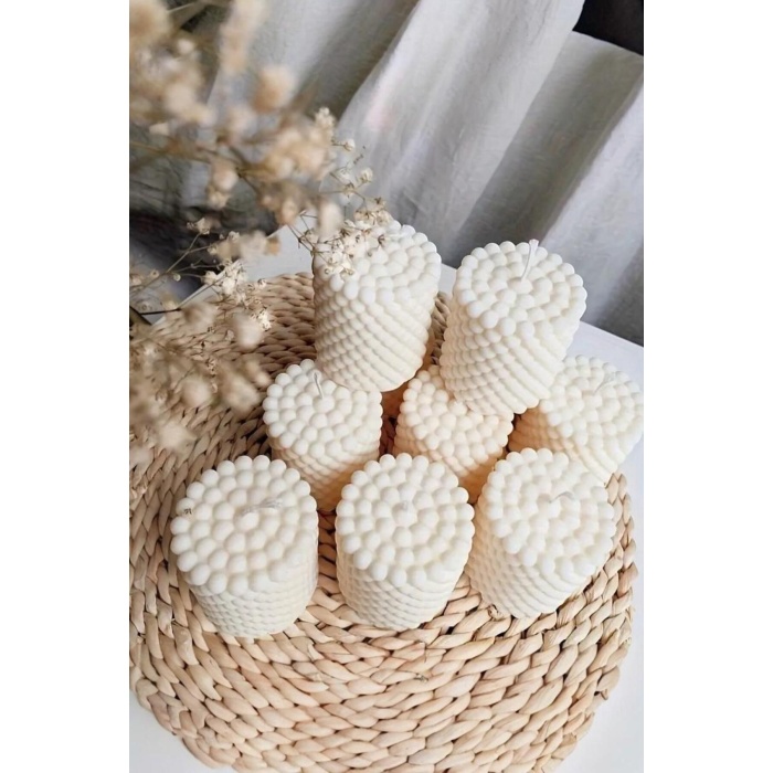Dekoratif Tepsili Bubble Mum 3lü Set