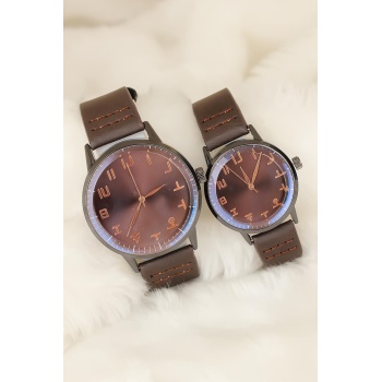 Kahverengi Deri Kordonlu Rose Metal Kasa Sevgili Saatleri - TJ-SGK1371