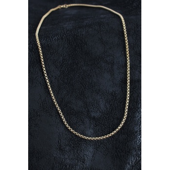 316L Çelik Örme Zincir Model Gold Renk Erkek Kolye - TJ-ERK1391