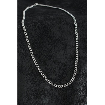 316L Çelik Kalın Zincir Model Gümüş Renk Erkek Kolye - TJ-ERK1400