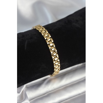 316L Çelik Gold Renk 7 mm Kalınlık Erkek Bileklik - TJ-EB3763
