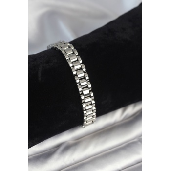 316L Çelik Gümüş Renk 9 mm Kalınlık Erkek Bileklik - TJ-EB3771