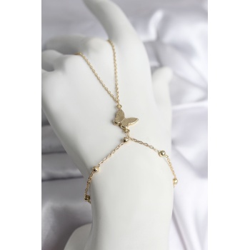 316L Çelik Gold Renk Kelebek Model Kadın Şahmeran - TJ-SN732