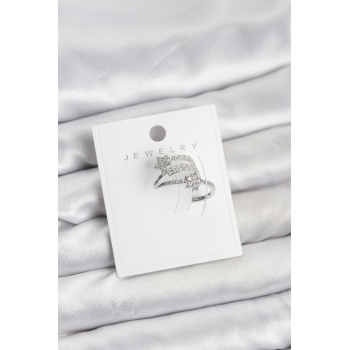 Gümüş Renk Zirkon Taşlı Yıldız Model Kıkırdak Earcuff Küpe - TJ-BKP11616