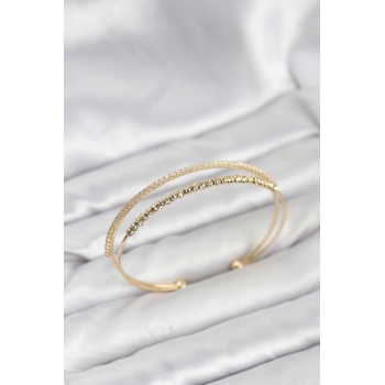 Dorika Model Pirinç Gold Renk Kadın Bileklik - TJ-BB8249
