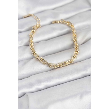 Gold Renk Tifani Model Pirinç Kadın Bileklik - TJ-BB8267