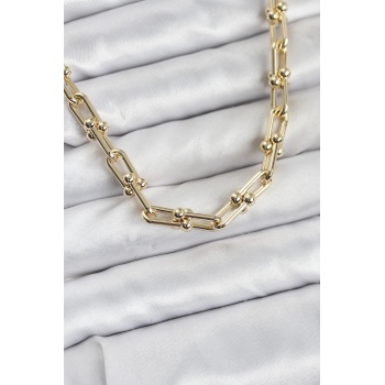 Pirinç Gold Renk Tifani Model Kadın Kolye - TJ-BKO10822