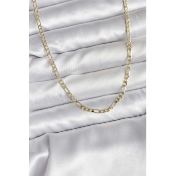 14K Gold Renk Kaplama Kuşgözü Zincir Model Pirinç CM Kadın Kolye - TJ-BKO10749