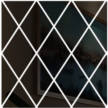 Yapışkanlı Dekoratif Akrilik Ayna Siyah ( 17 Parça )