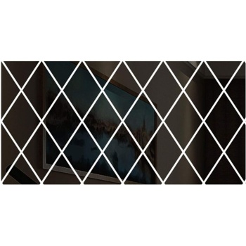 Yapışkanlı Dekoratif Akrilik Ayna Siyah ( 32 Parça )