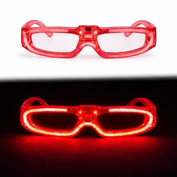 Kırmızı LED Işıklı Parti Gözlüğü 3 Modlu – Glow & Gece Eğlence Gözlüğü