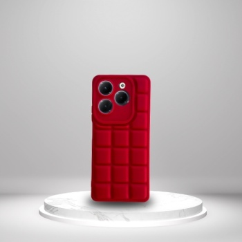 İnfinix Hot 40 Uyumlu  Silikon Madlen Case KIRMIZI