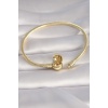 Pirinç Gold Renk İşleme Detay Charm Model Kadın Bileklik - TJ-BB5988