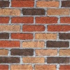 Kırmızı Tuğla Taş Desenli Kendinden Yapışkanlı 3D Duvar Raf Kapı Kaplama Kağıdı 3 Metre 60 Cm