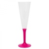 Kristal Yıkanabilir Mika Plastik Şampanya Kadehi Pembe Renk 10 Adet