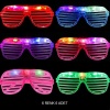 Işıklı Panjur Şeritli Led Parti Gözlüğü 6 Renk 6 lı Set
