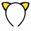 Peluş Kedi Kulak Taç Sarı Siyah – Çocuk Parti & Kostüm Tacı